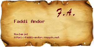 Faddi Andor névjegykártya