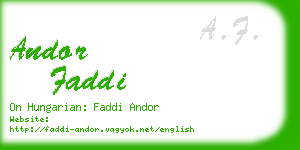 andor faddi business card